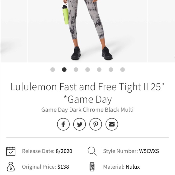 Lululemon Fast and Free Tight II 25" *Game Day - Picture 12 of 12